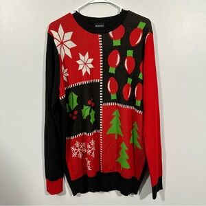Bioworld Red and Black Holiday Sweater
